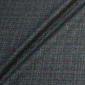 Dark Bordeaux & Green Wool, Silk & Cashmere Blend