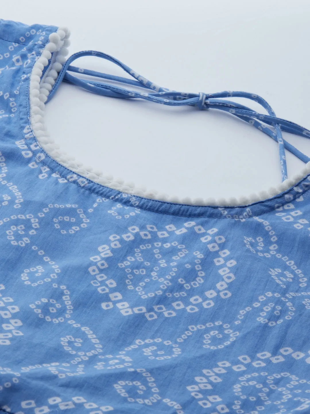 Delft Blue Bandhani Kurta Sharara