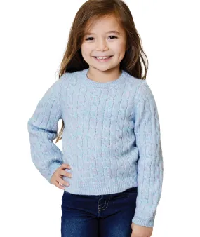 Design History Girls Little Blue Pink Sweater