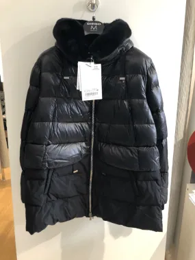 Diego M Milano Black Down Jacket With Trimming 231P T914 OTC Col 999