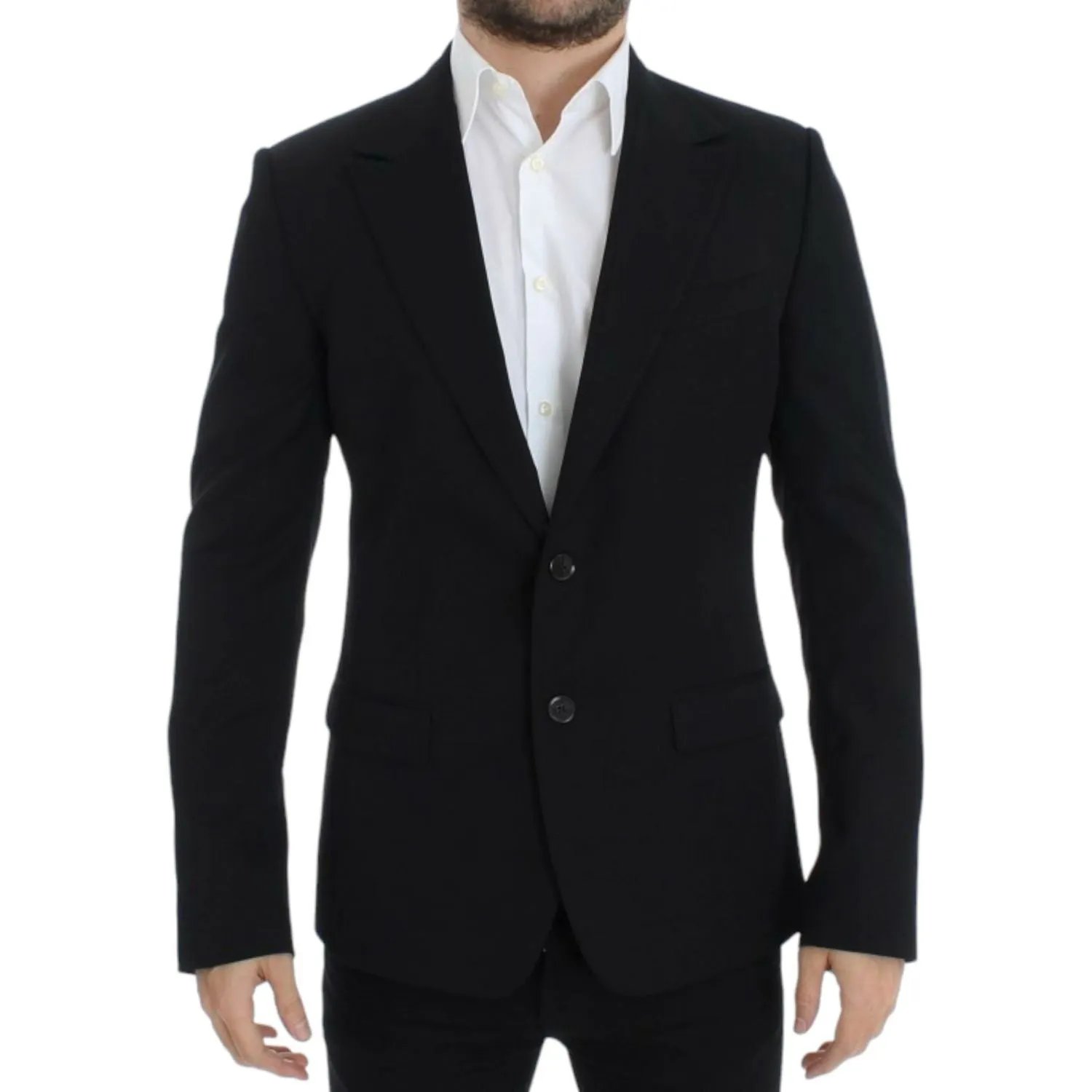 Dolce & Gabbana Elegant Slim Fit Black Wool Blazer