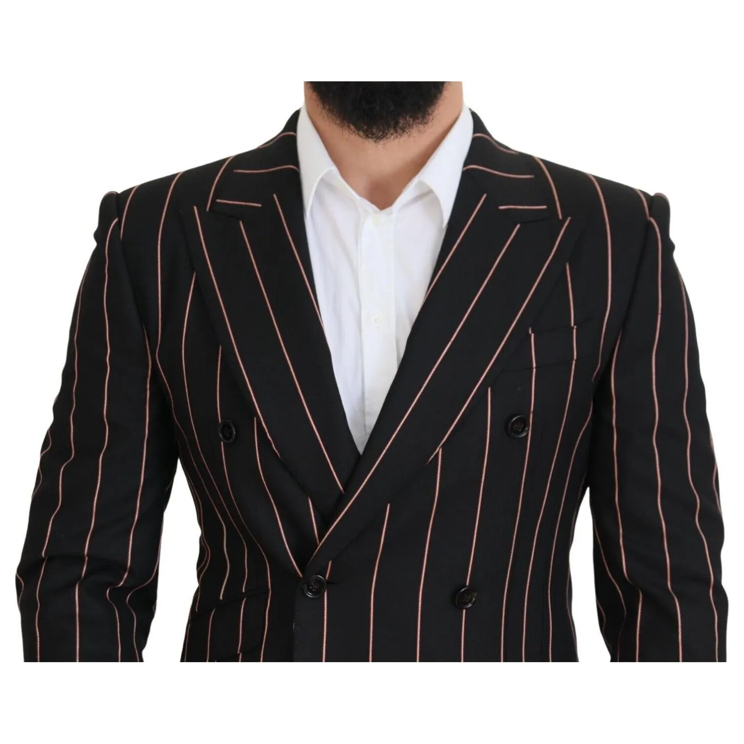 Dolce & Gabbana Elegant Slim Fit Double-Breasted Black Blazer