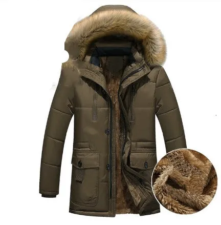 Down Parka Men Winter Jacket Hooded Down Coat