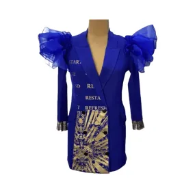 Electric Blue Reset Restart Blazer Dress