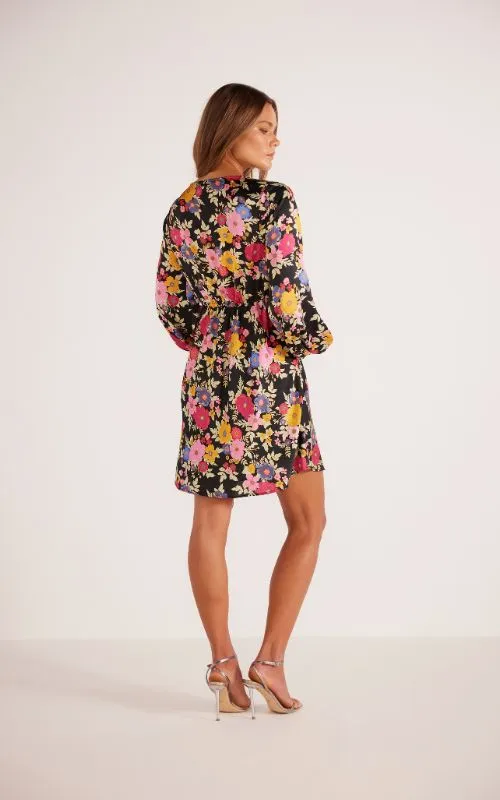 Emira Mini Dress Black Floral