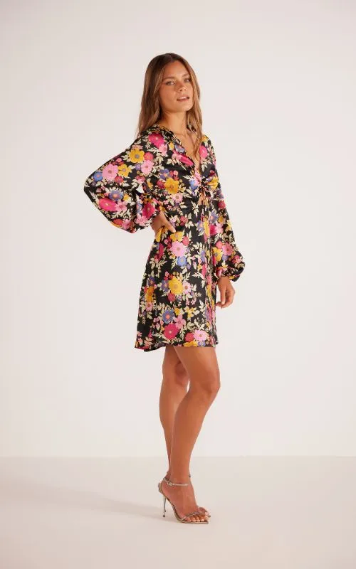 Emira Mini Dress Black Floral