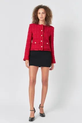 Endless Rose - Tweed Buttoned Blazer