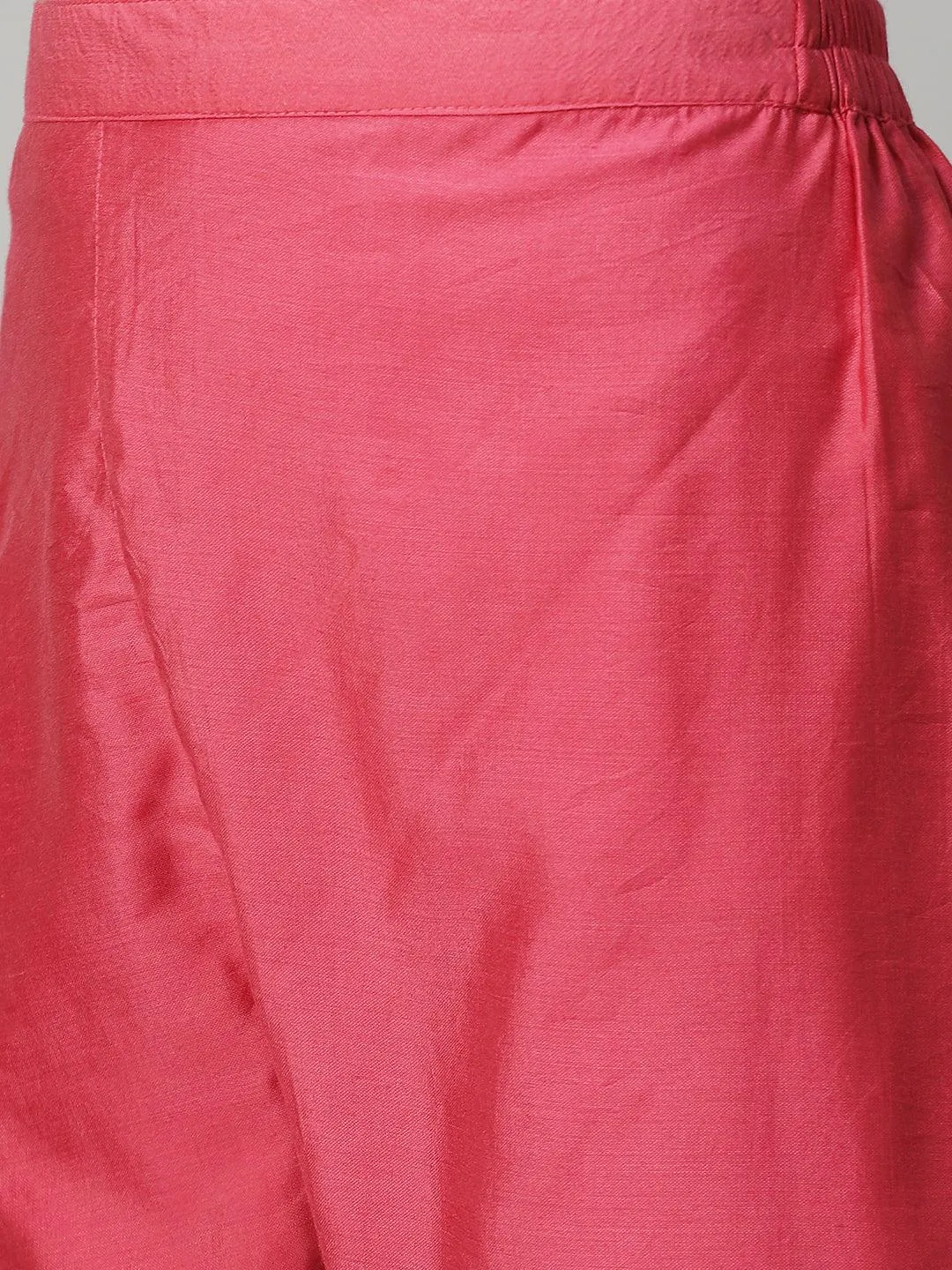 Ethnic A-Line Kurta with Pants & Dupatta - Pink