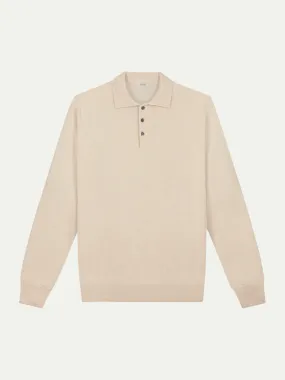 Extrafine Merino Polo Light Beige