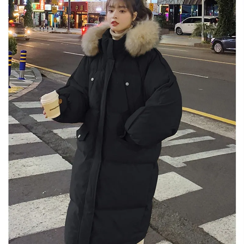 Fashionkova  Women's Down Jackets Coat Winter Fashion Baggy Thick Warm Bubble Long Oversized Puffer Ladies Coat Cotton Padded Jackets Outwear