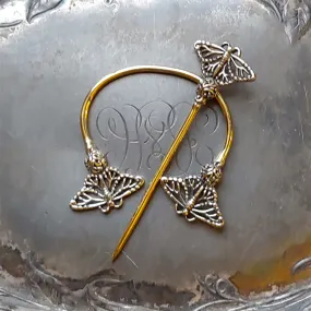 Filigree Monarch Butterfly Penannular Brooch