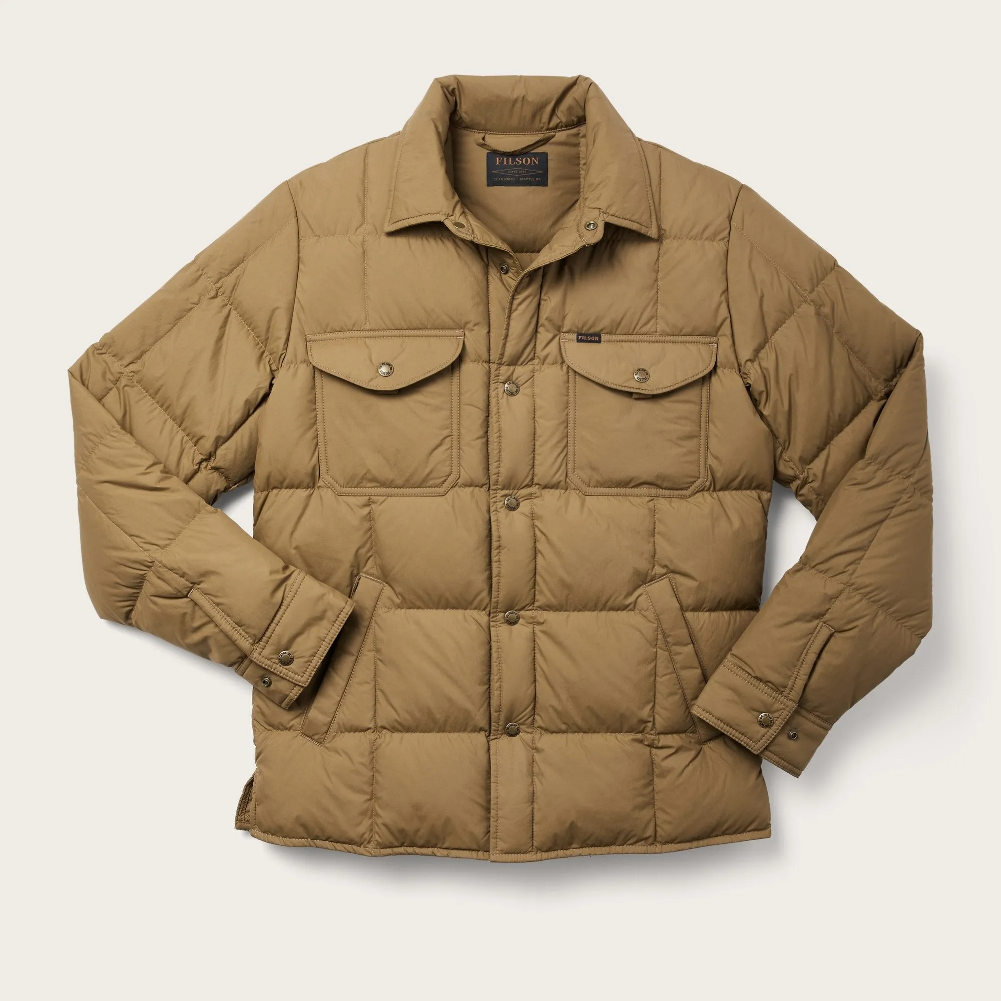 Filson Lightweight Down Jac/Shirt - Dark Tan