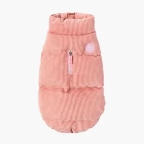 FuzzYard Pink Corduroy Dog Puffer Jacket | Warmth & Style Combined