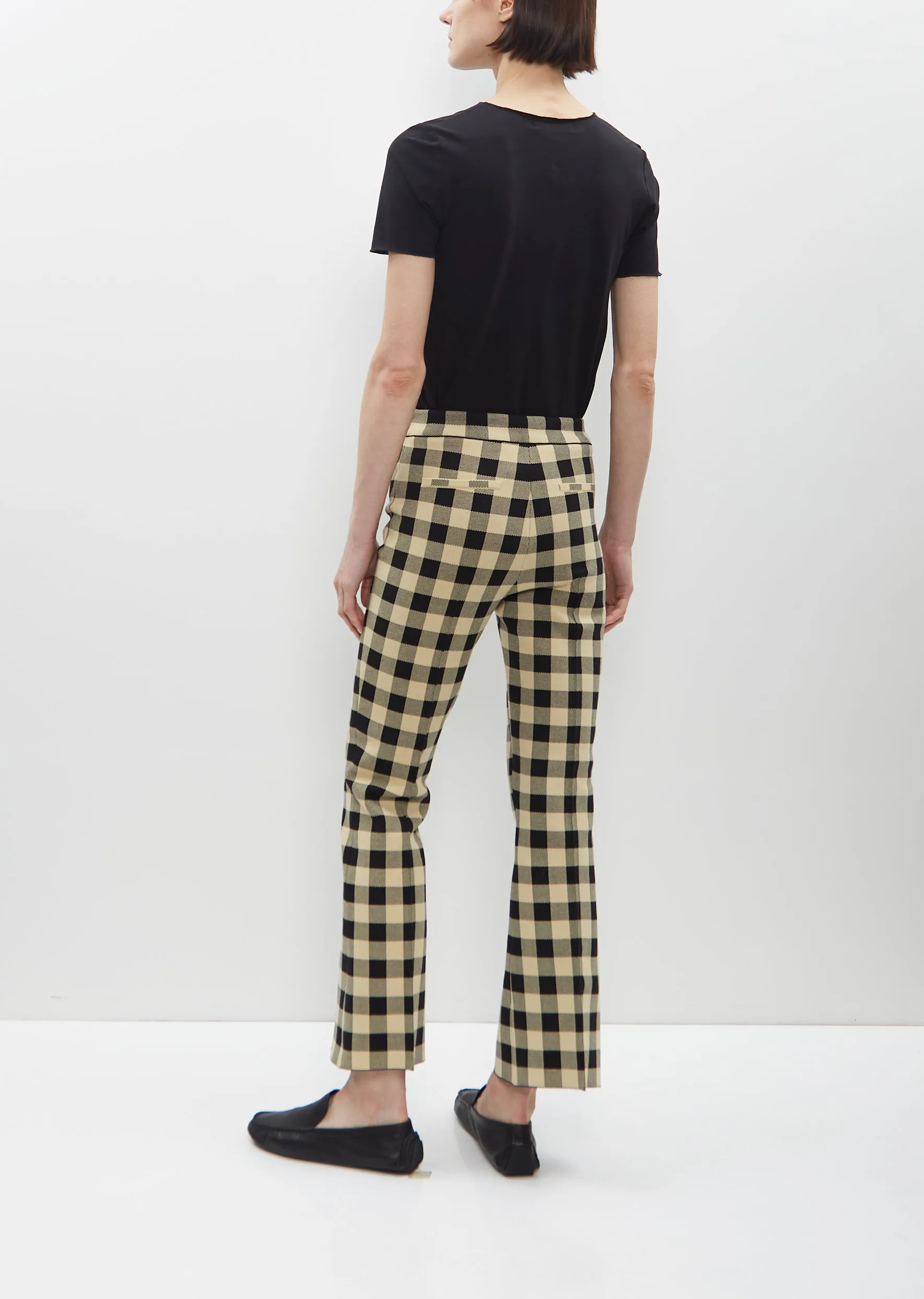 Gingham Kick Pant — Black