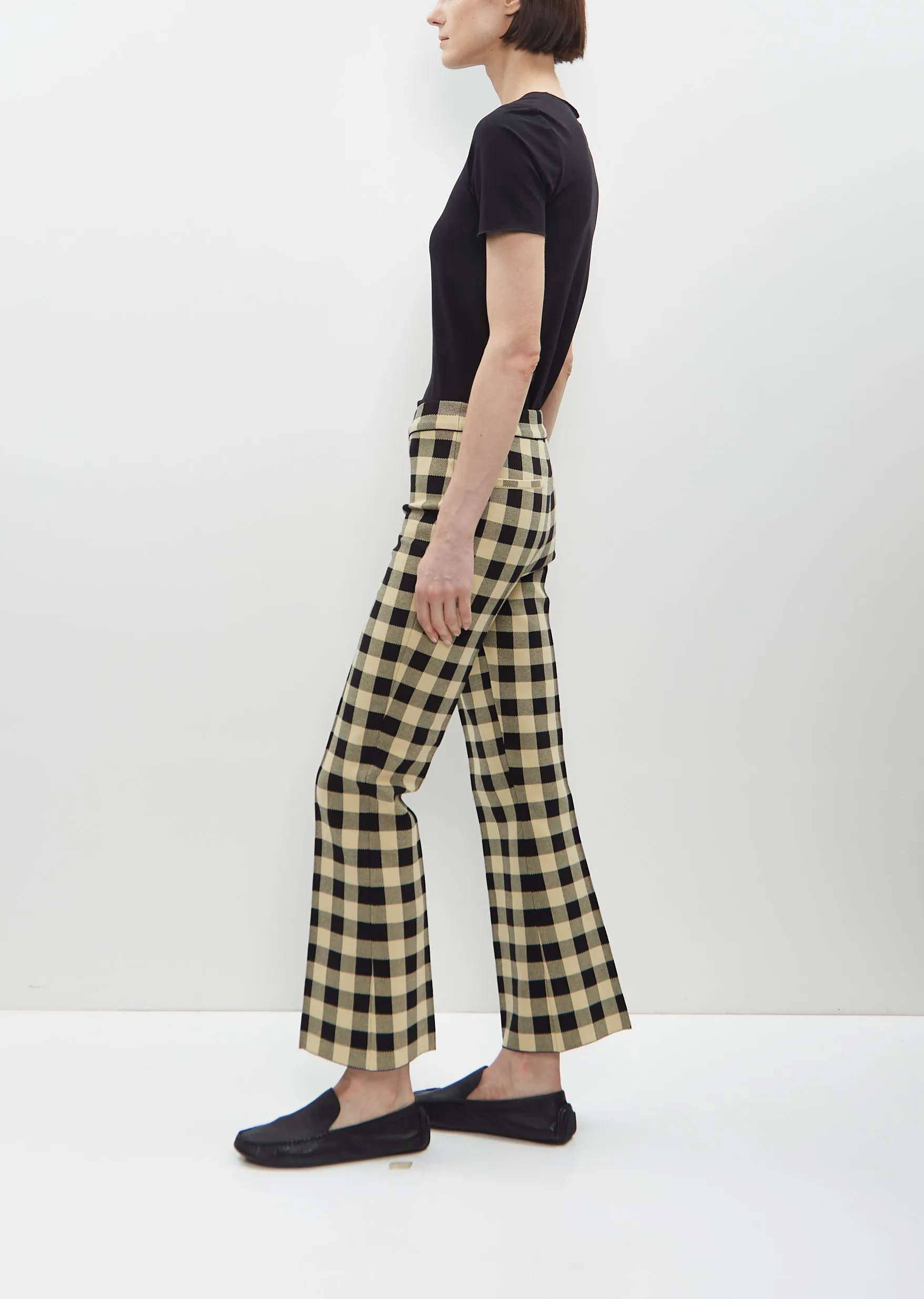 Gingham Kick Pant — Black