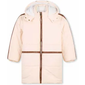 Girls Peach Puffer Coat