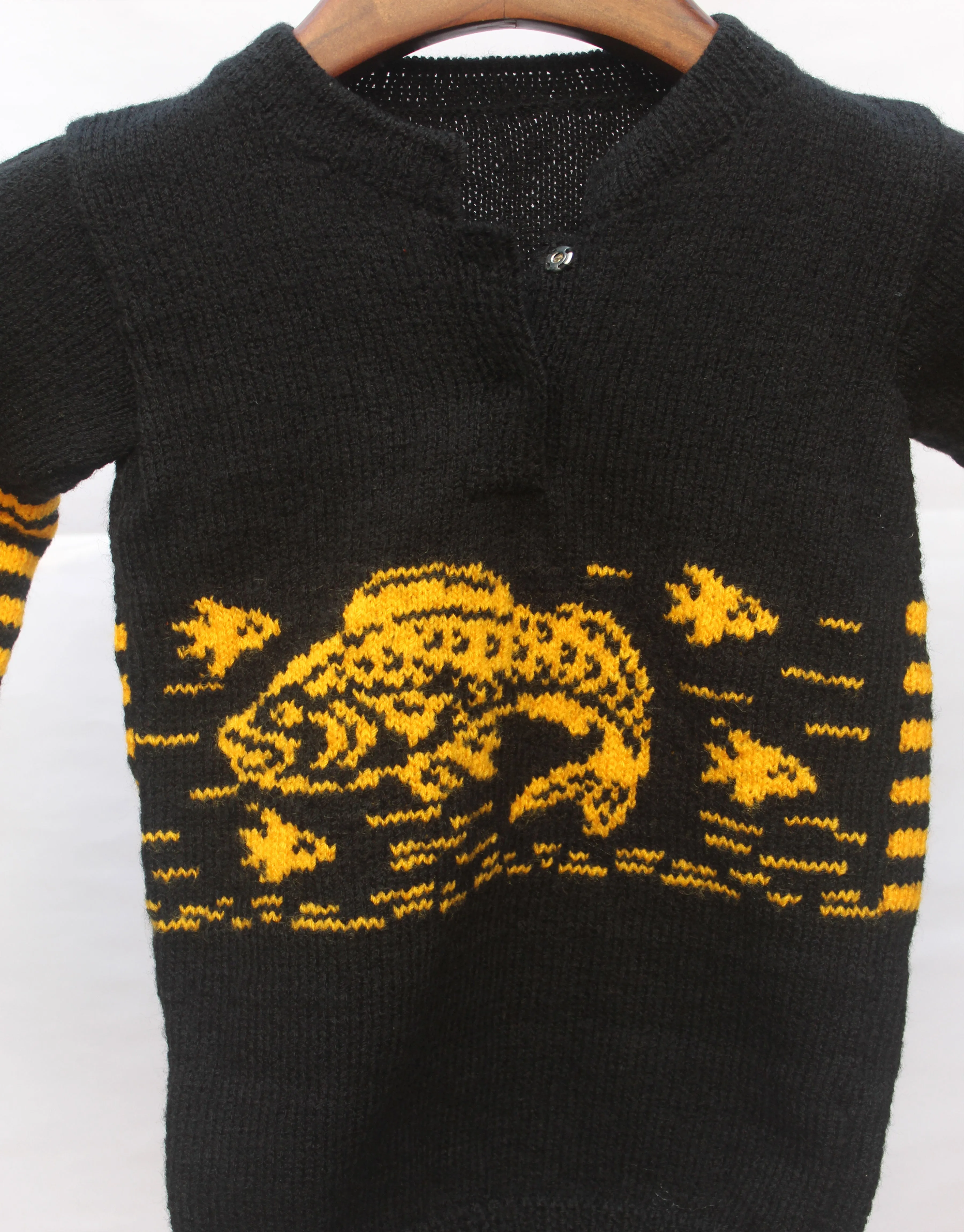 Graminarts Handmade Knitting Black Colour Full Sleeve Sweater For Baby Boy