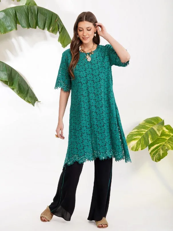 Green Broderie Anglaise Tunic Set (Set of 2)