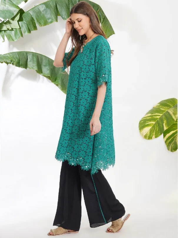 Green Broderie Anglaise Tunic Set (Set of 2)