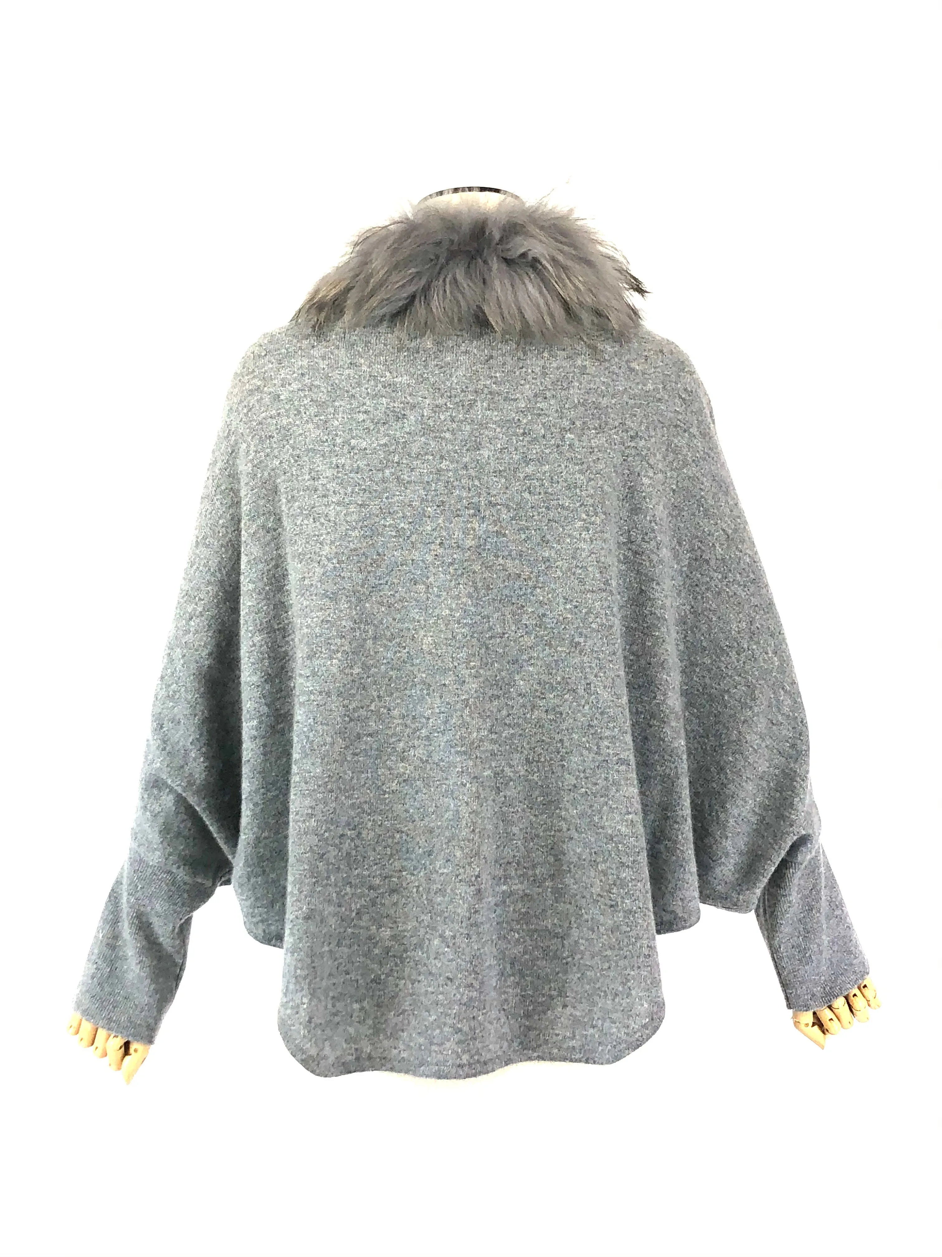 Grey Fur Cardigan | Size S/M