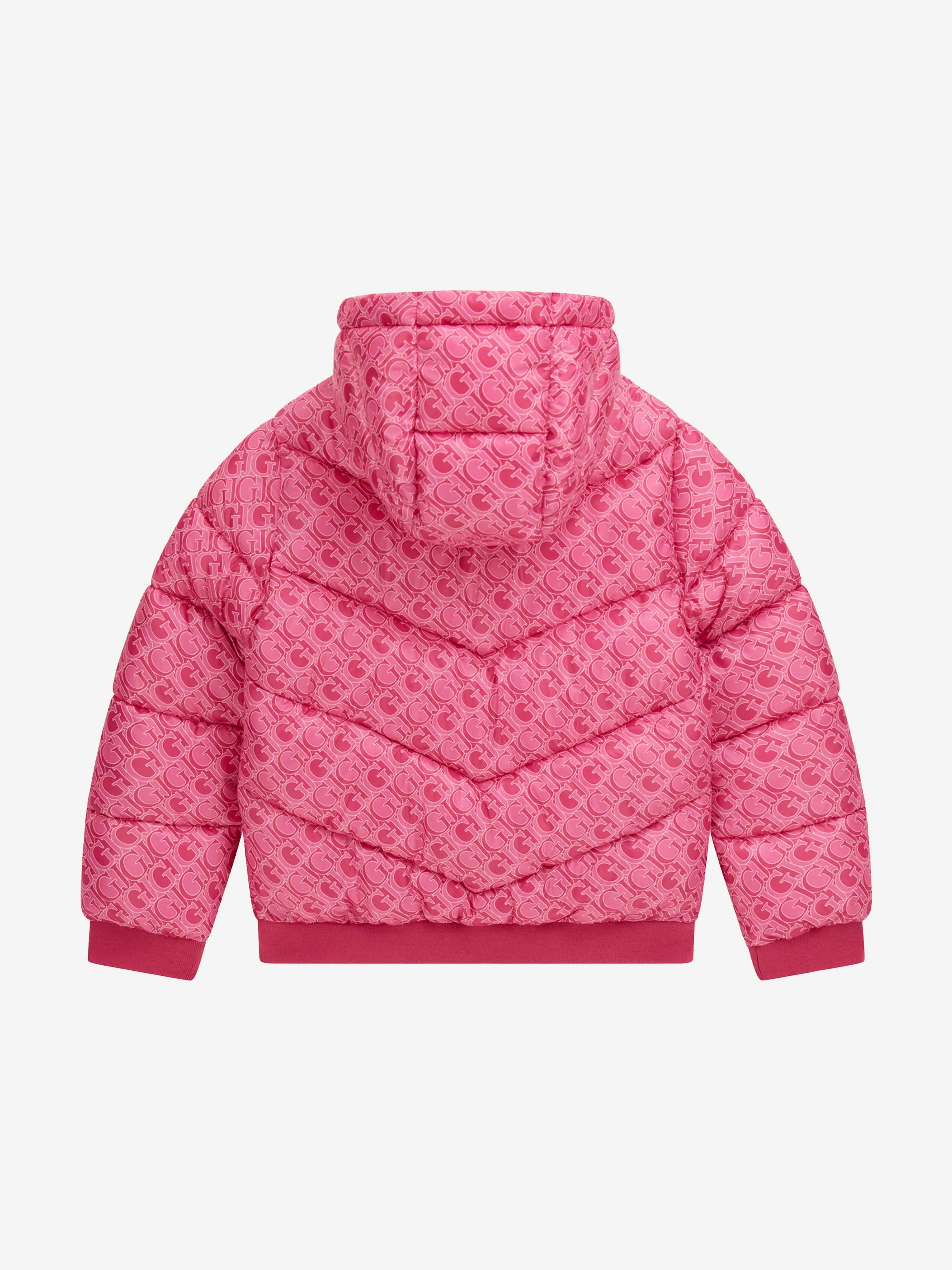 Guess Girls Hooded Puffer Jacket in Pink