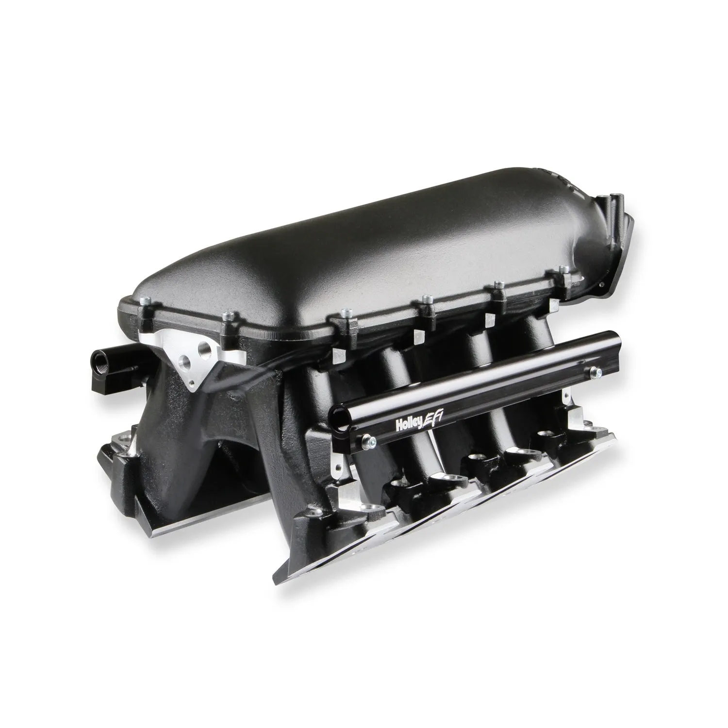 Holley LS Hi-Ram EFI Intake Manifold - 105 mm Throttle Body Flange - Multi Port - Aluminum - Black Powder Coat - LS1/LS2/LS6 - GM LS-Series