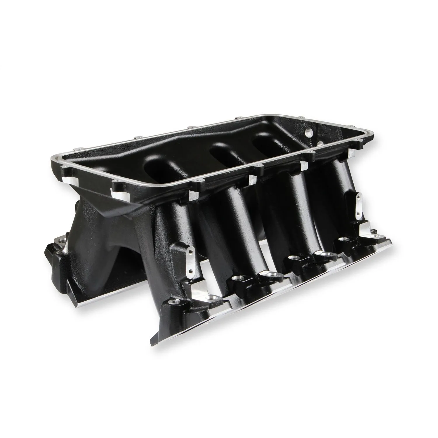 Holley LS Hi-Ram EFI Intake Manifold - 105 mm Throttle Body Flange - Multi Port - Aluminum - Black Powder Coat - LS1/LS2/LS6 - GM LS-Series