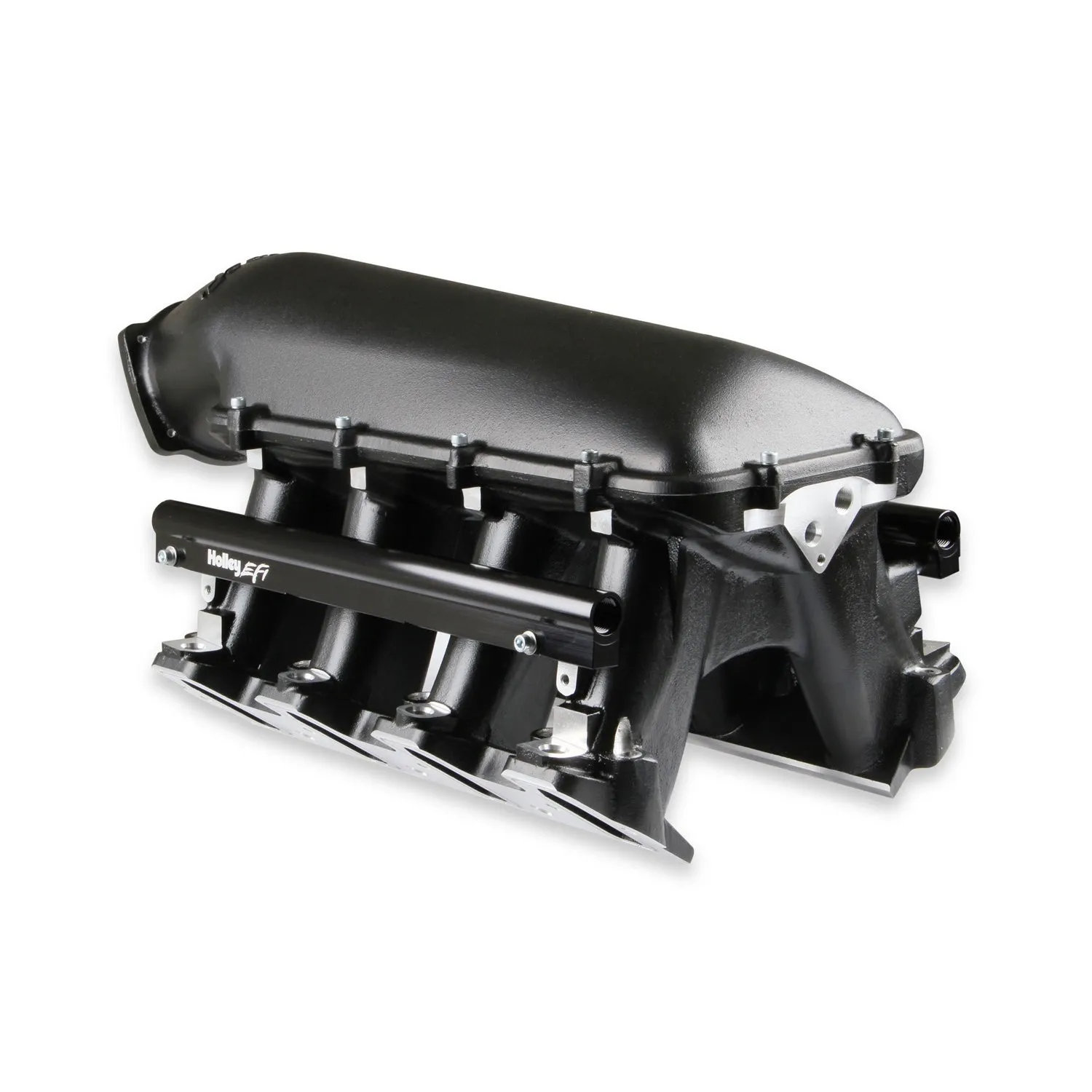 Holley LS Hi-Ram EFI Intake Manifold - 105 mm Throttle Body Flange - Multi Port - Aluminum - Black Powder Coat - LS1/LS2/LS6 - GM LS-Series