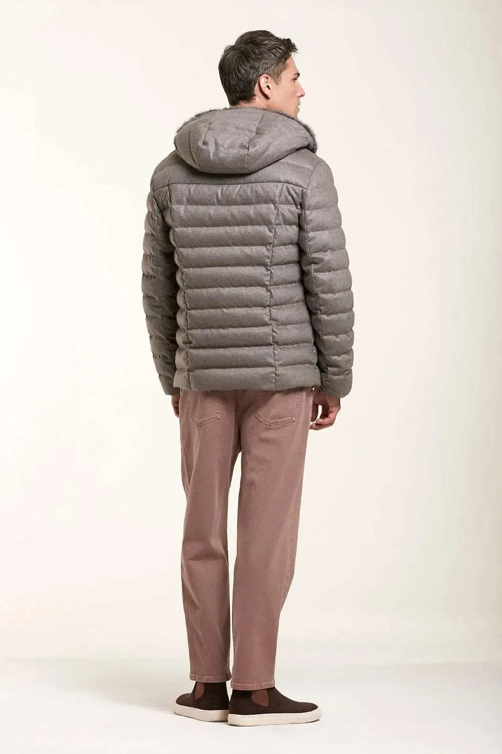 Hooded cashmere jacket