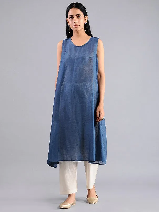 Indigo Shibori A-line Kurta (Set of 2)