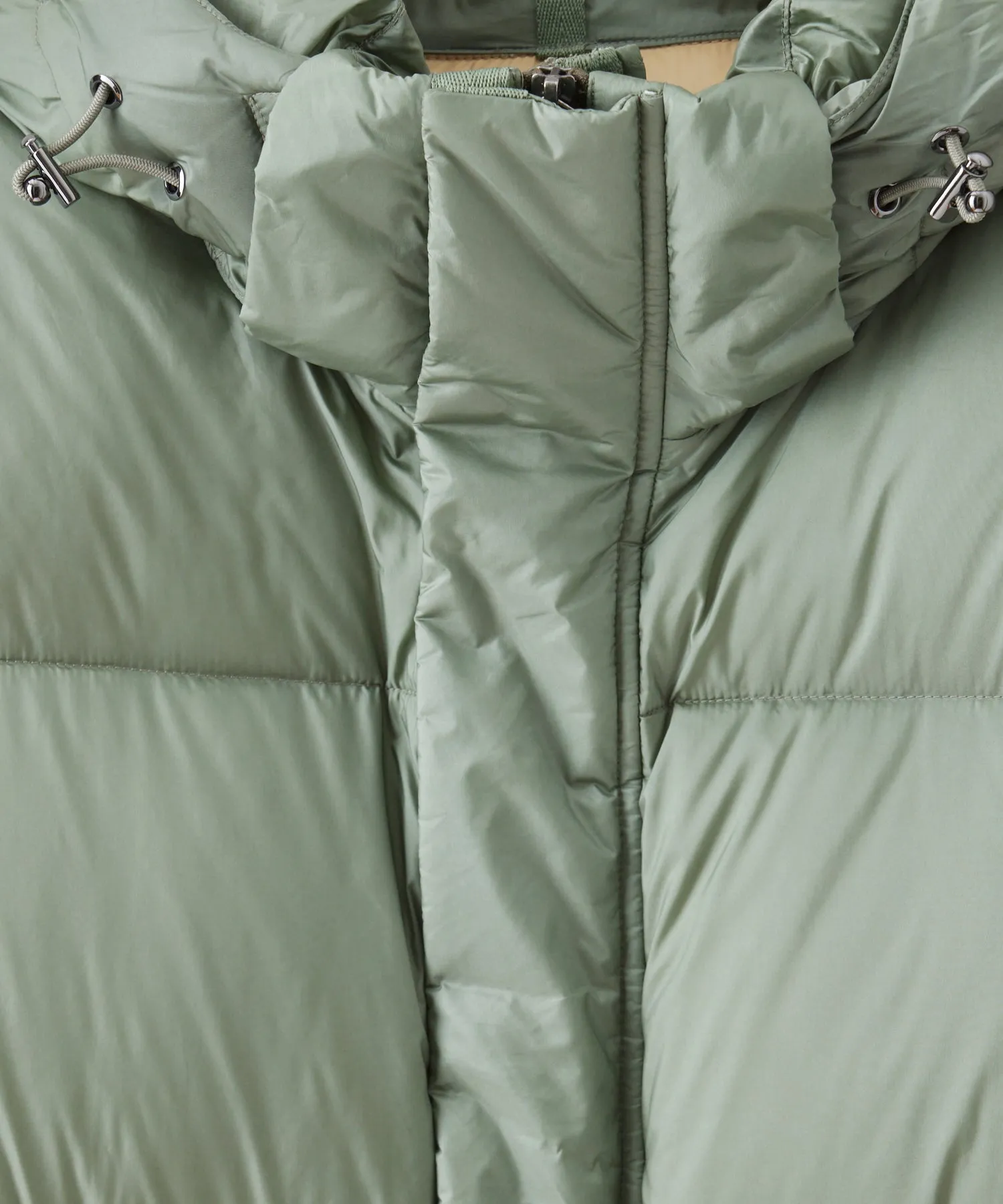 Italian Short Tech Down Parka in Green Smoke