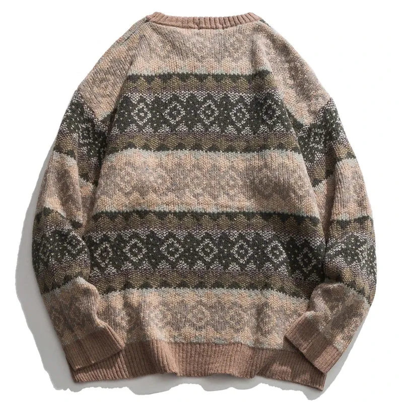 Jacquard Knit Grandad Jumper