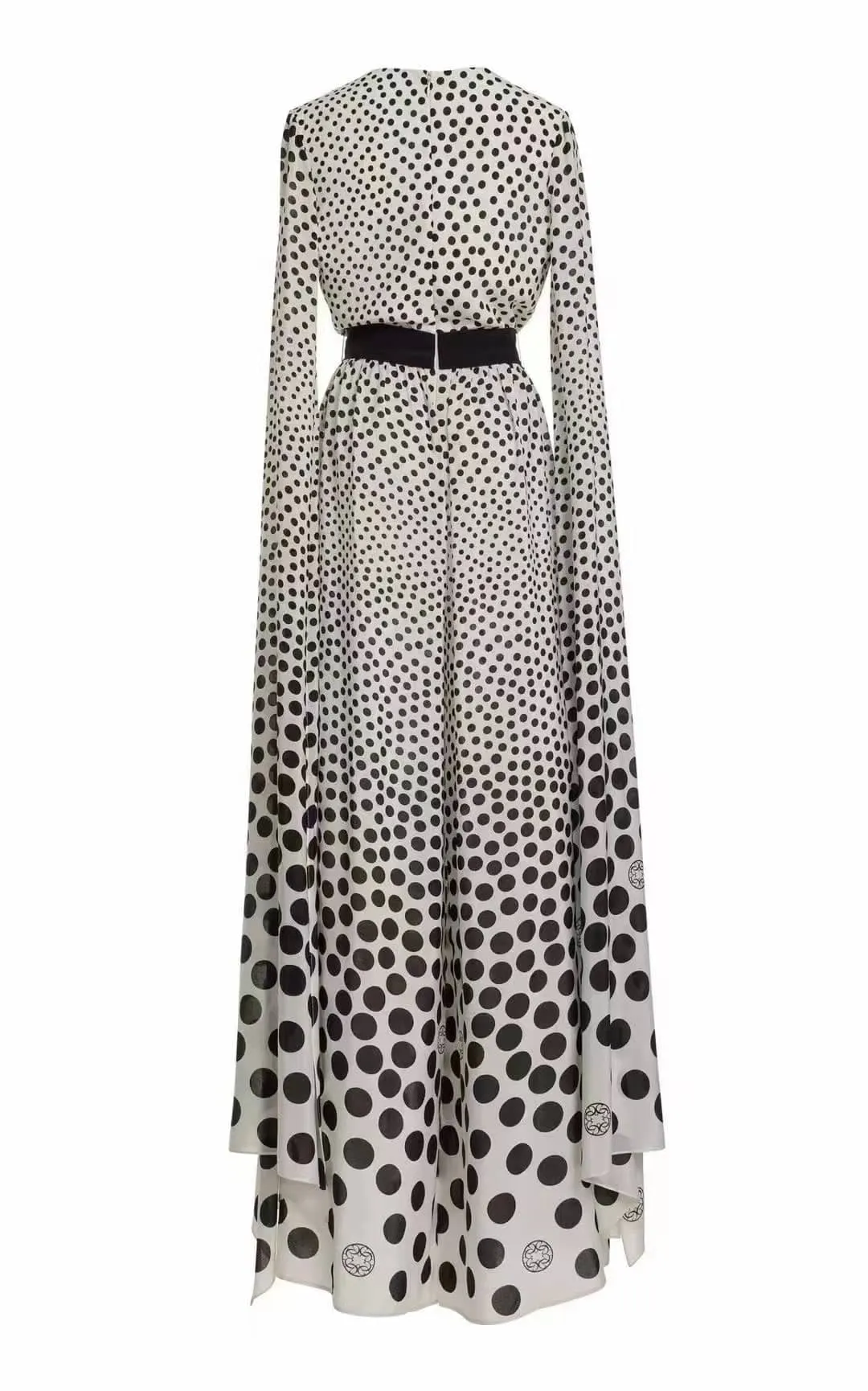 Jessie Cape-detailed Dotted Maxi Dress