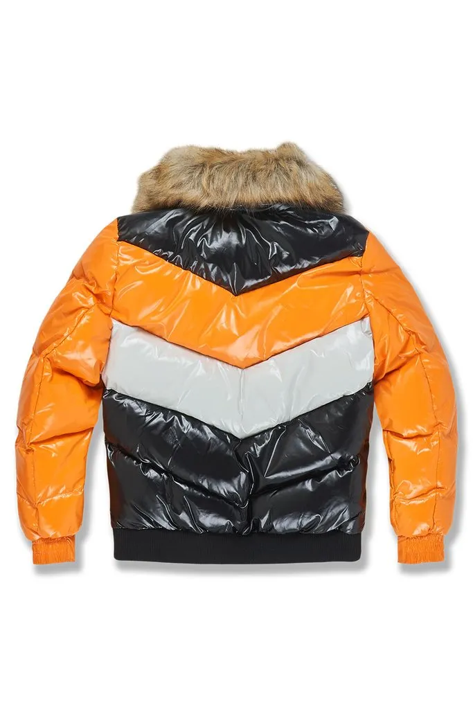 Jordan Craig NYLON COLOR BLOCK PUFFER JACKET Men’s - TOTAL ORANGE