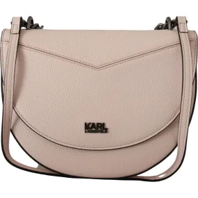 Karl Lagerfeld Elegant Mauve Light Pink Leather Shoulder Bag