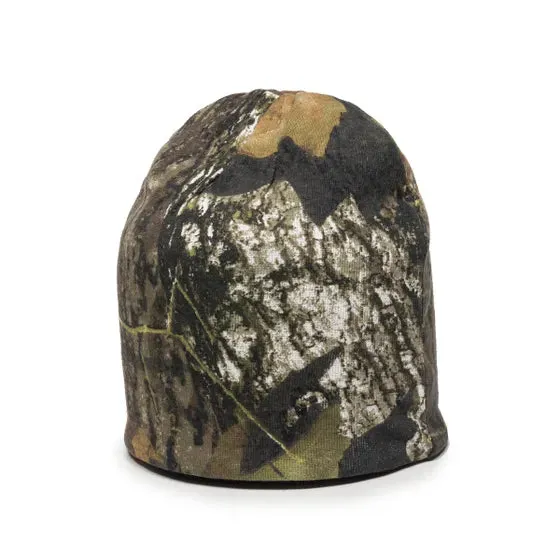 Knit Camo Beanie Hat Reversible