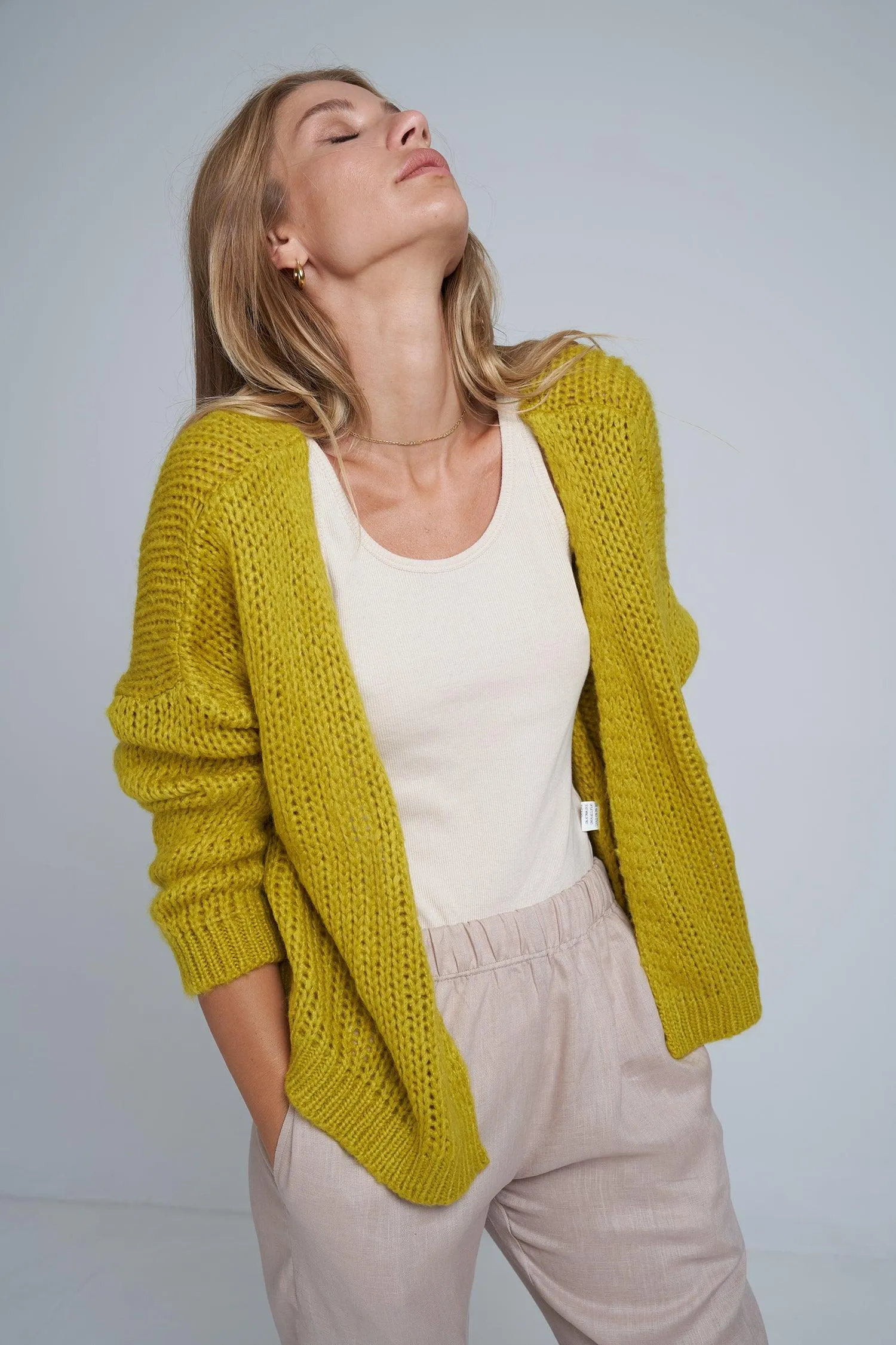 Lilya Marais Cardigan in Anise Yellow