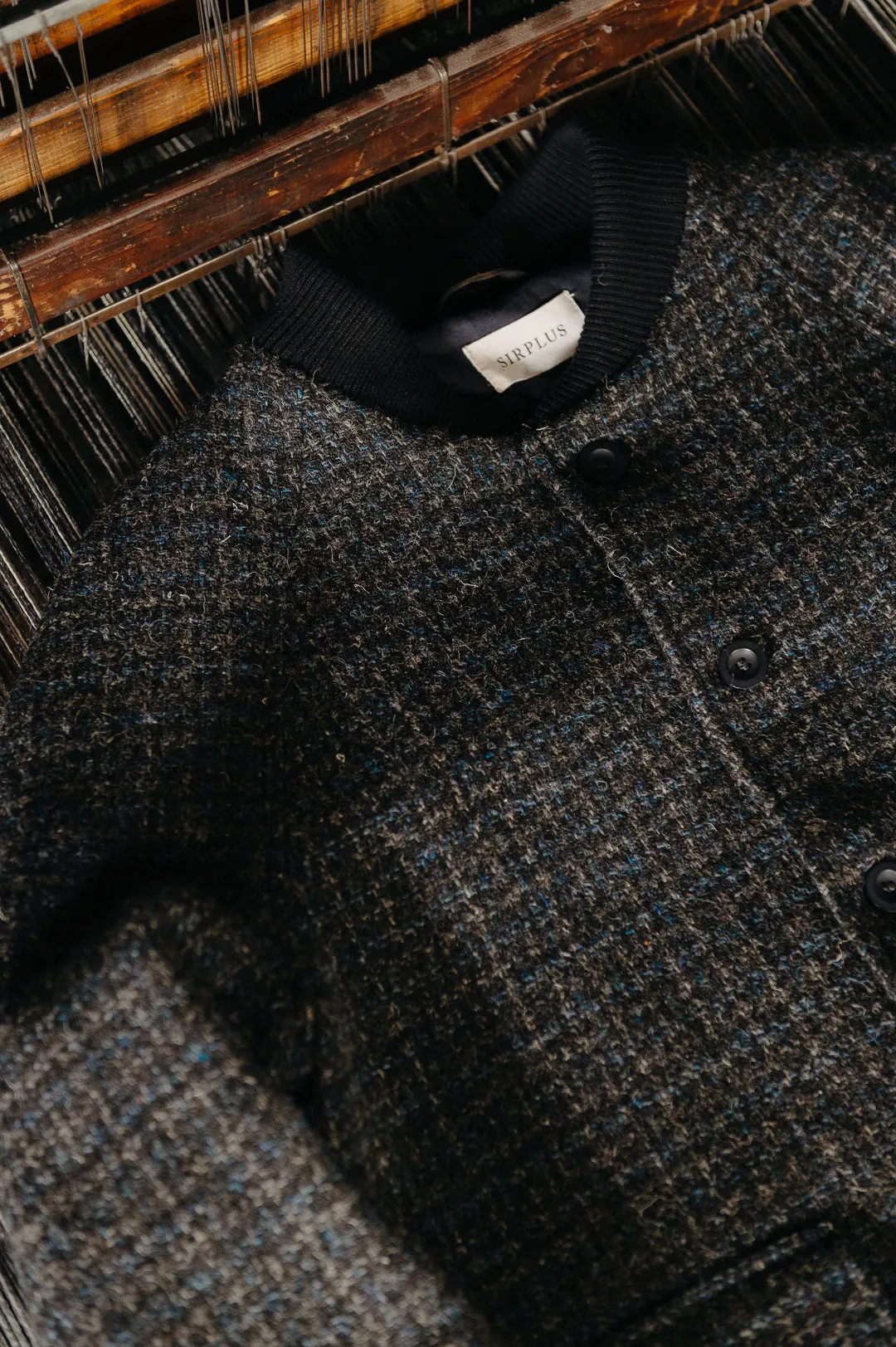 London Cloth Co. Blue & Black Check Bomber Jacket