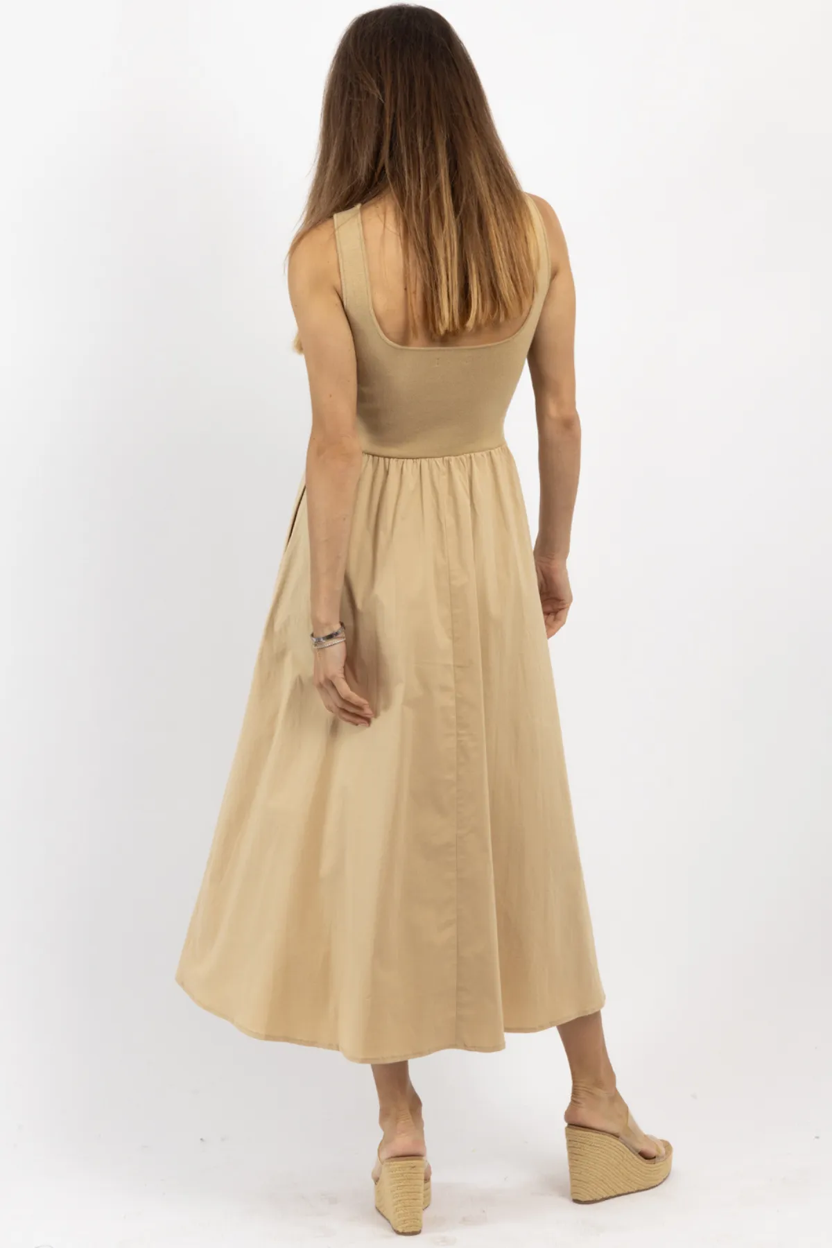 LUCINDA KHAKI MIDI DRESS