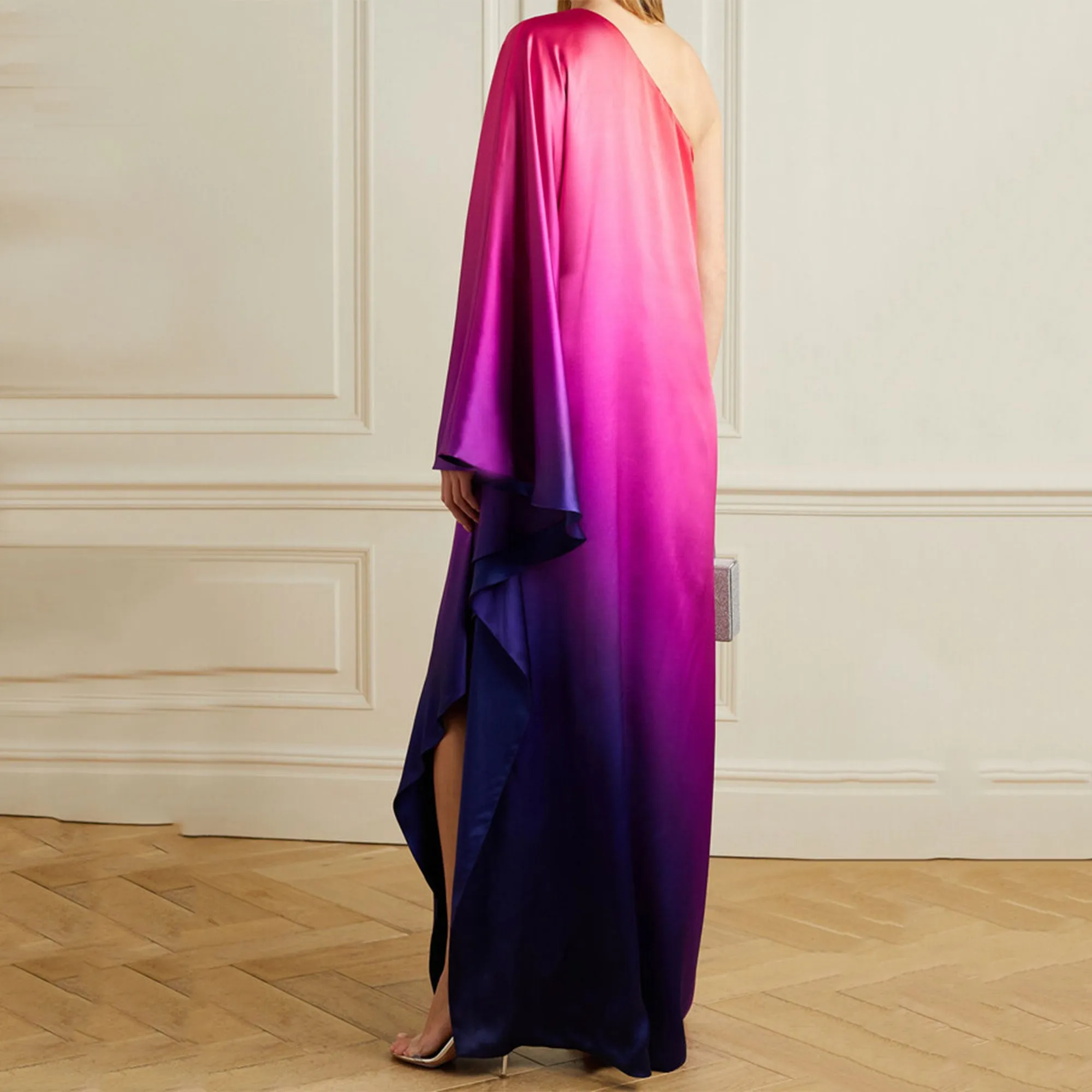 Magenta To Indigo Flowing Cascade Kaftan J5834