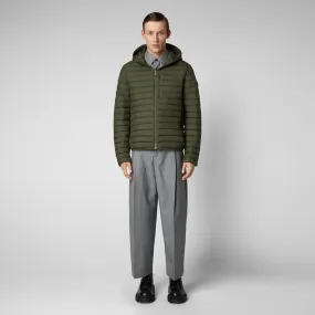 Man's animal free puffer Cael in dusty olive