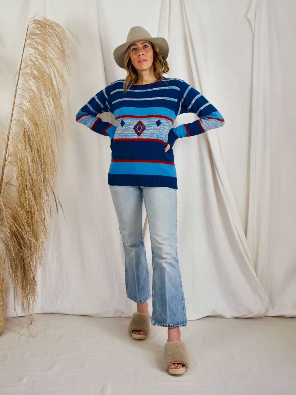 Marled Diamond Stripe Sweater