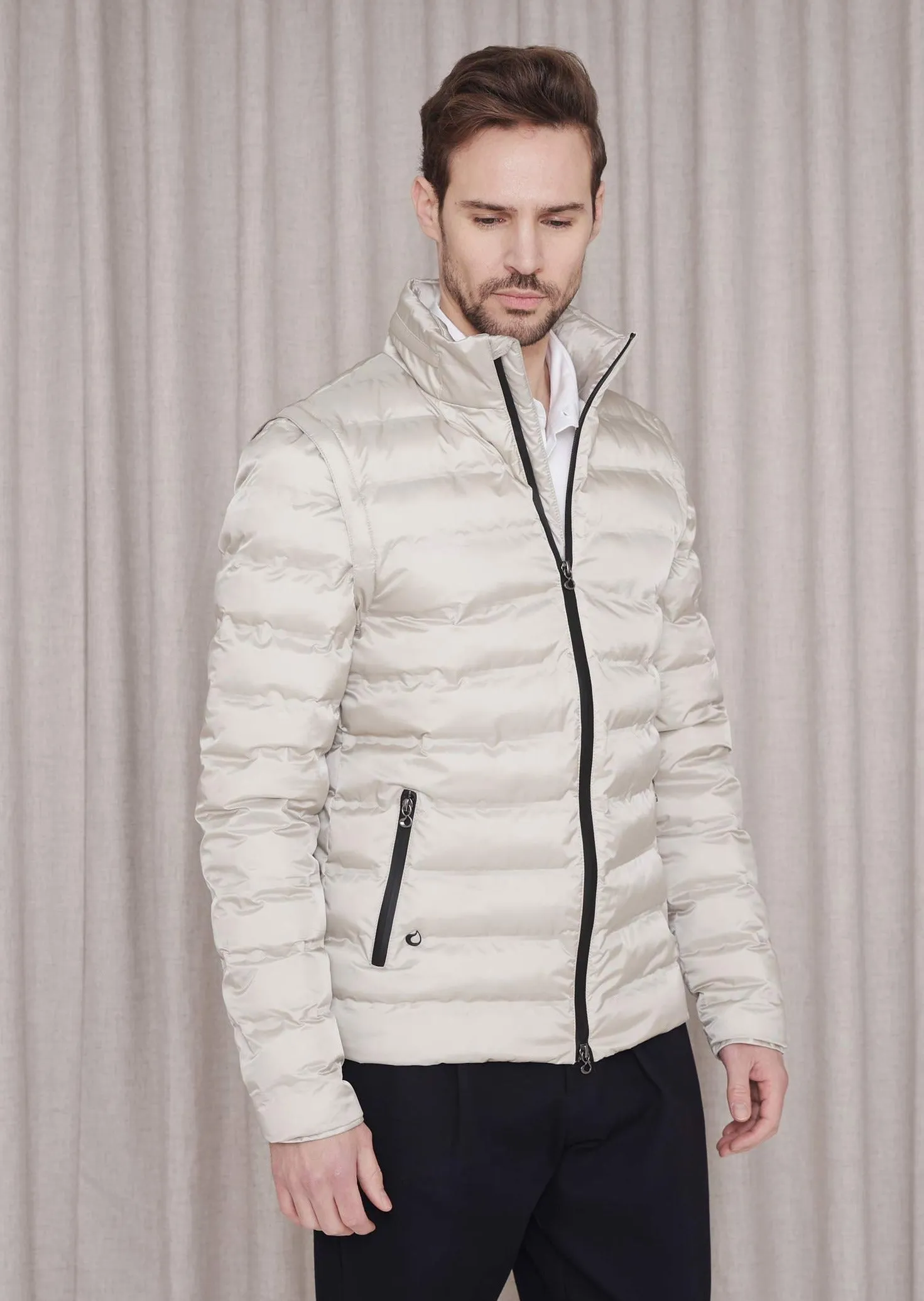 Men's 3-in-1 Down Jacket & Bodywarmer - Ivory