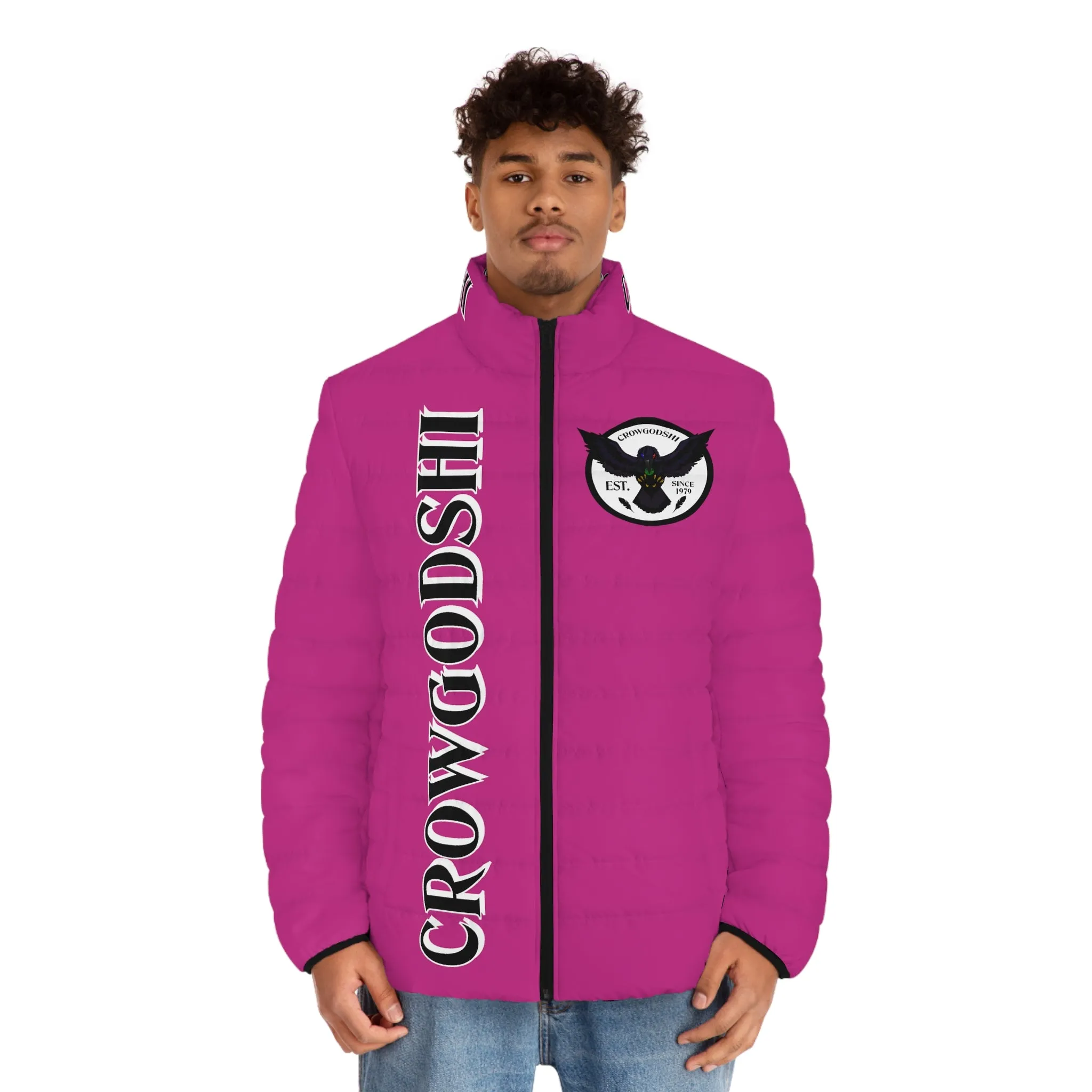 Men's CROWGODSHI Puffer Jacket, PINK