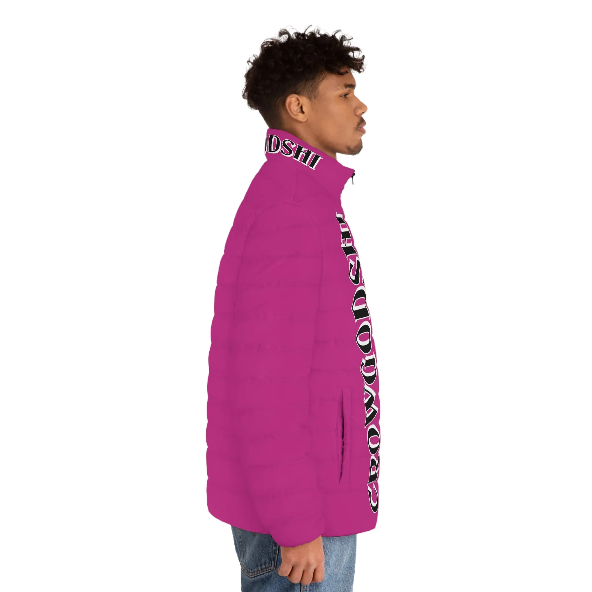 Men's CROWGODSHI Puffer Jacket, PINK