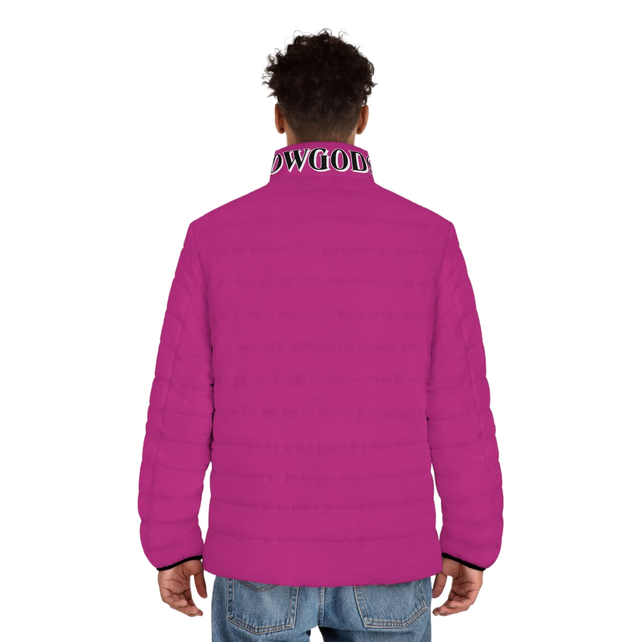 Men's CROWGODSHI Puffer Jacket, PINK