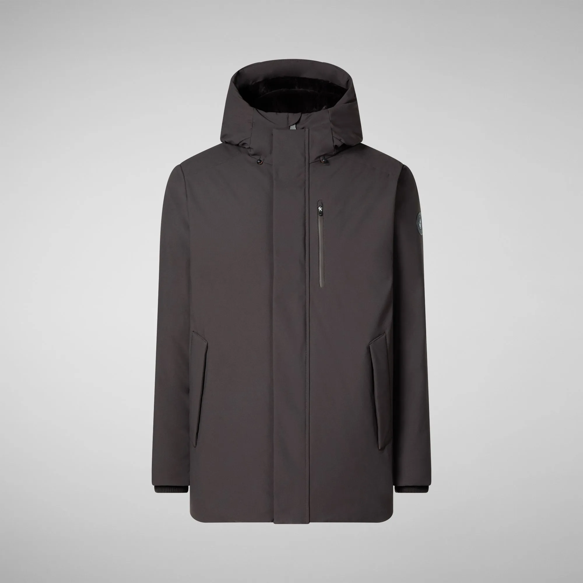 Men's  Hooded Parka Antoine in Brown Black