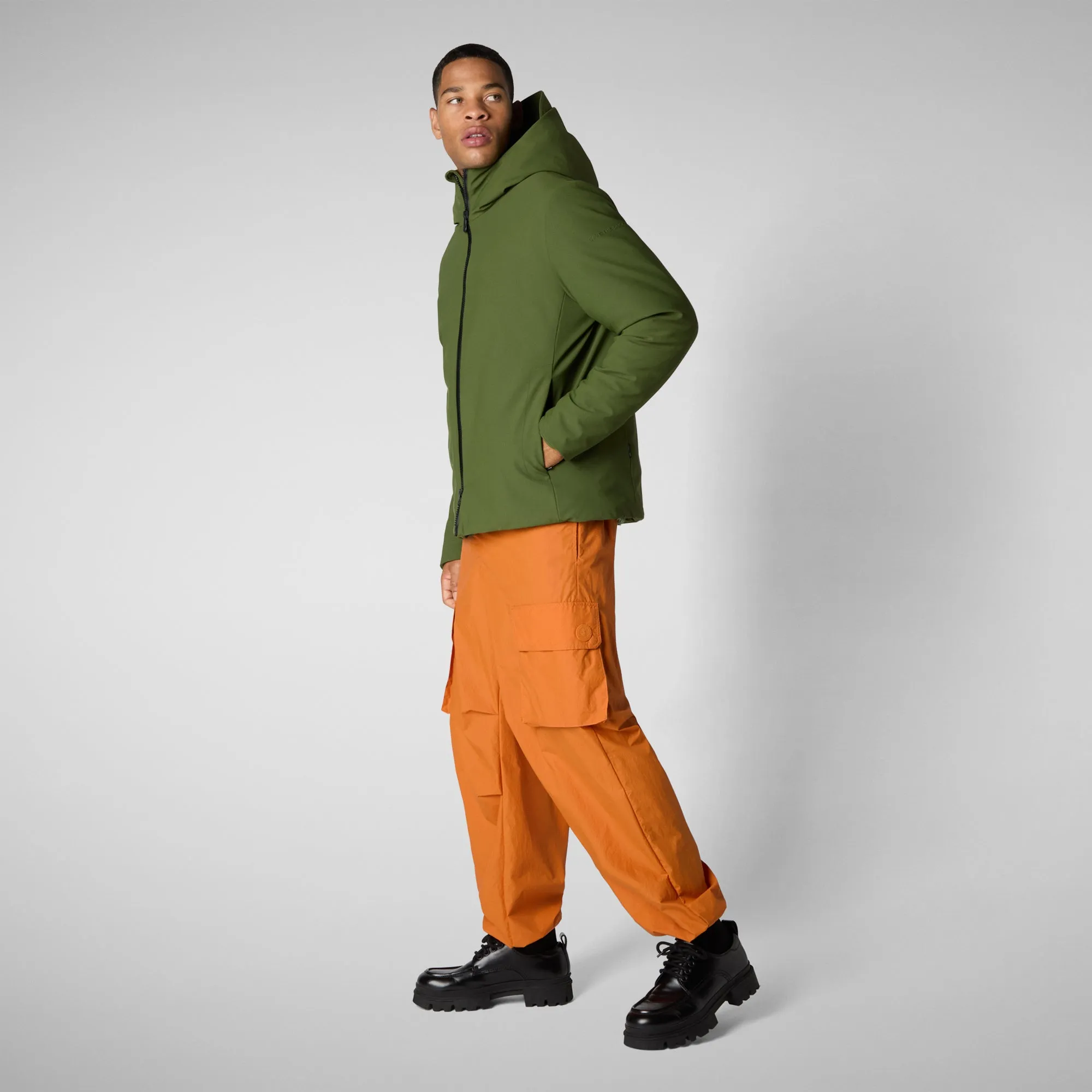 Men's Hooded Parka Sabal in Moss Green