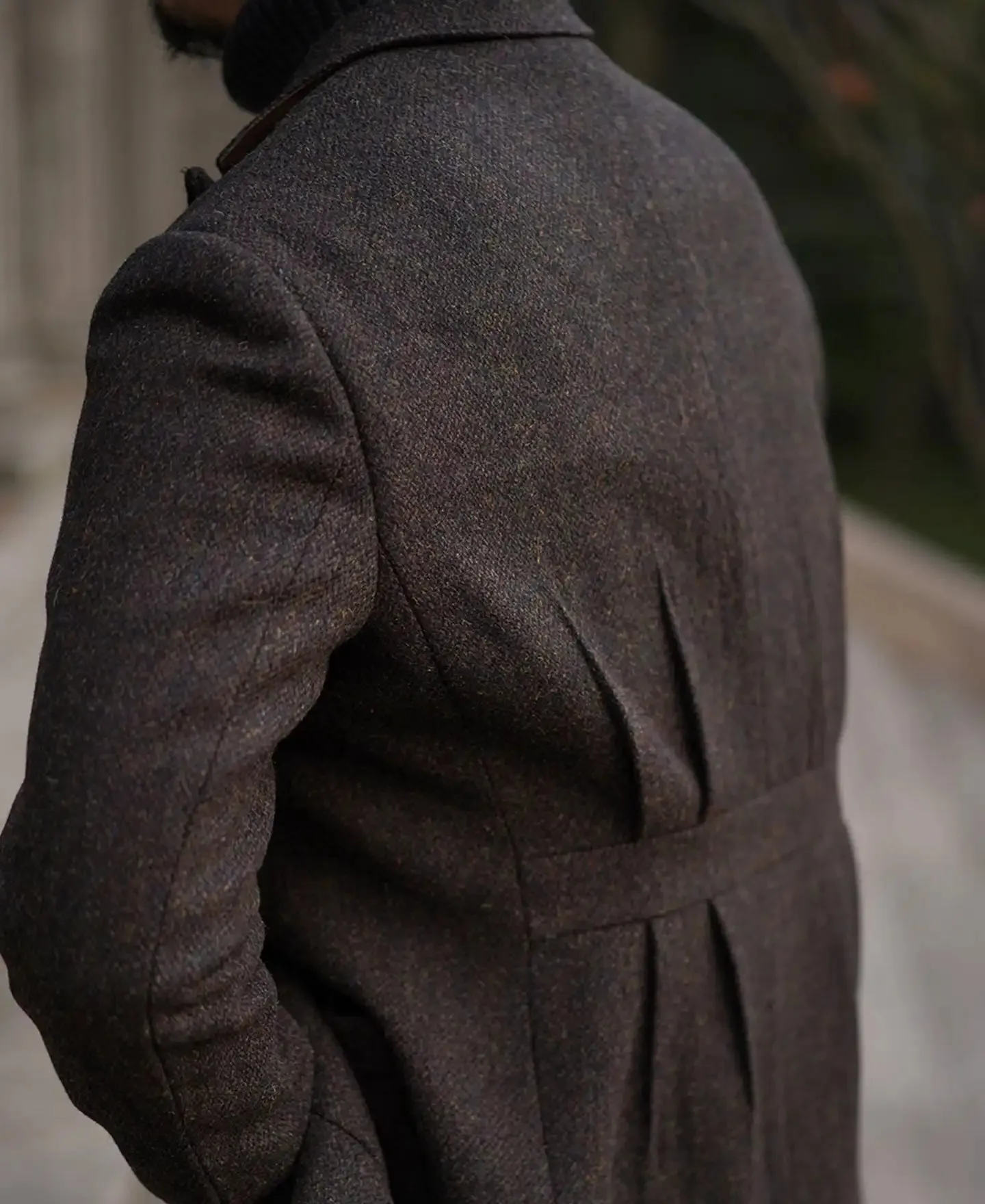 Men's Tweed Wool Suit Jacket - Classic England Safari Style