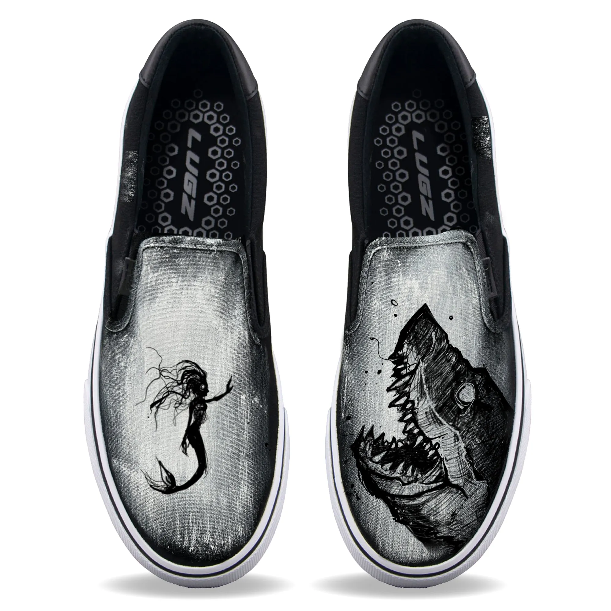 Mermaid & the Shark Unisex Slip ons